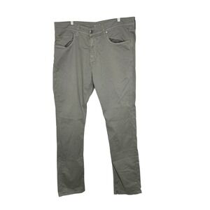 Bugatchi Men's 36x33.5 Inseam Pants Greenish Khaki 5 Pocket Casual Cotton Plaid‎
